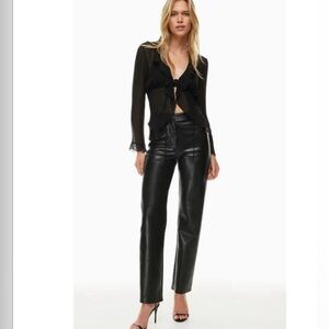 Aritzia Wilfred the Melina faux leather pants black womens 4